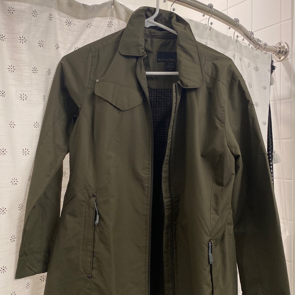 Forest green all-weather/ rain jacket